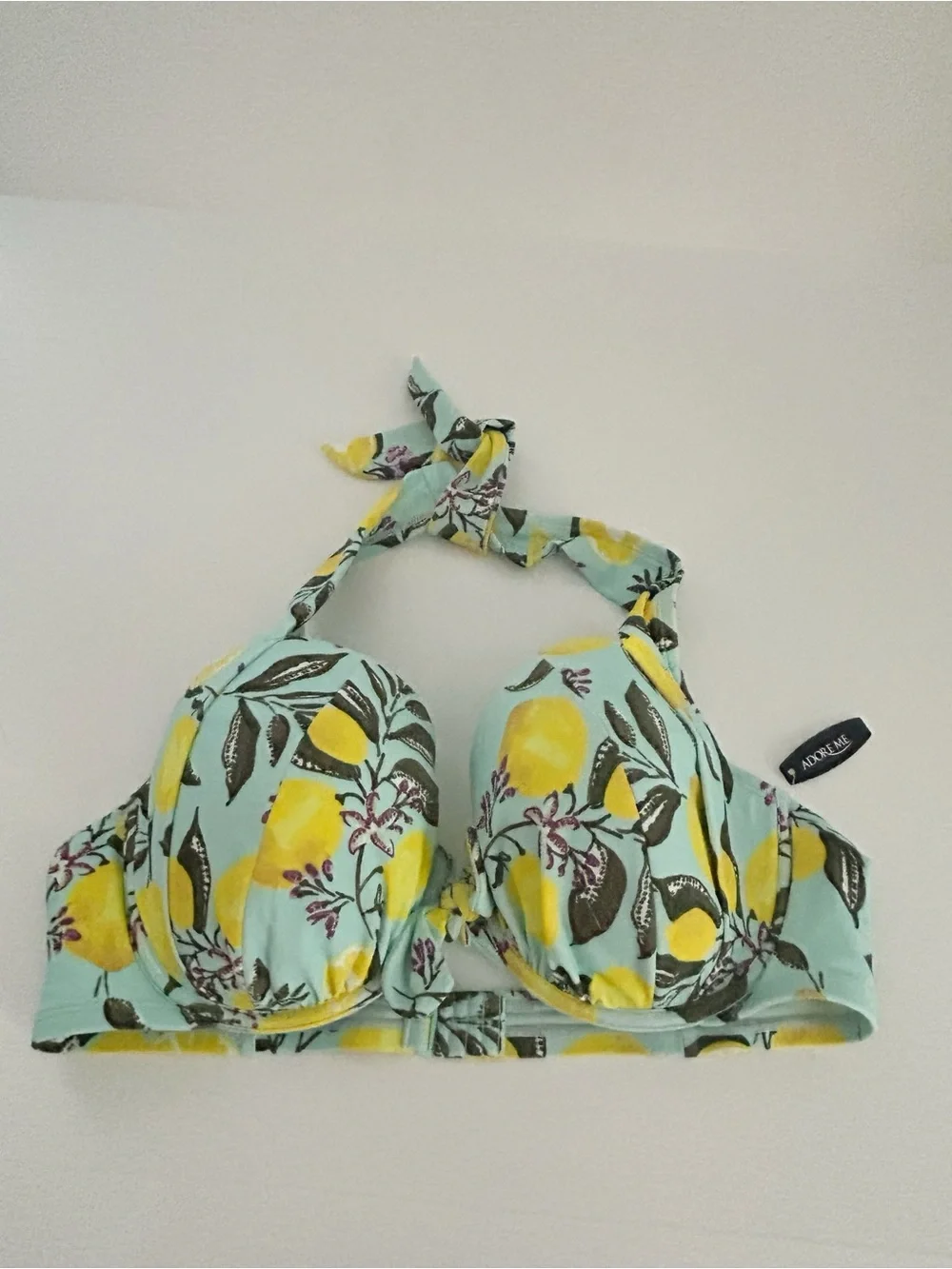 Adore Me Shelby Contour Bikini Top Lemon Print | Size 40DD